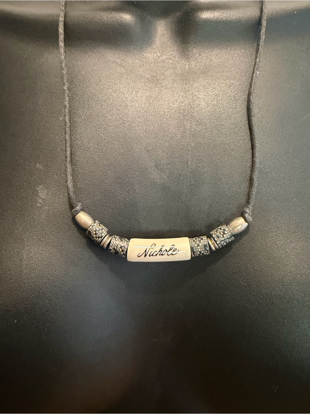 Vintage surfer Boho CARVED SIGNED Nichole necklaces SHELL RARE - Picture 2 of 2